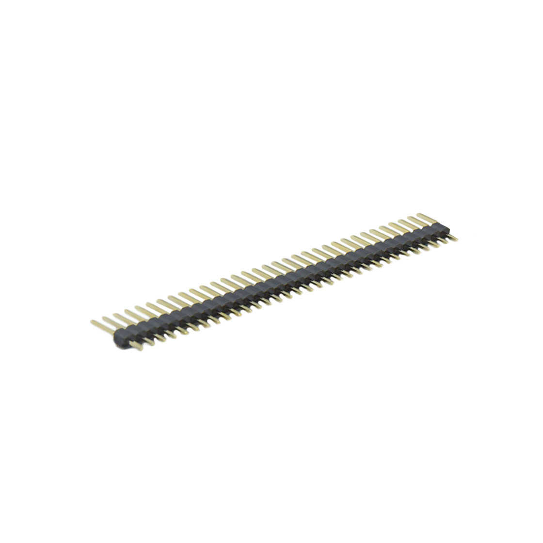 PH2541 排针连接器 Pitch 2.54mm 180° 单排 DIP 单塑 无卤排针 L=11.5MM 1X33Pin 黑色 PA6T，94V-0 镀全金G/F